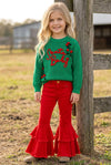 "Santa Baby" Green knit sweater. TPG60426 SOL