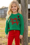 "Santa Baby" Green knit sweater. TPG60426 SOL