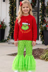 Red Merry Grin**mas knit sweater with applique detail. TPG60427 Sol