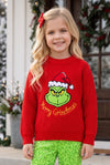 Red Merry Grin**mas knit sweater with applique detail. TPG60427 Sol