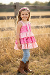 Checker & bull skull printed tunic. TPG60472 AMY