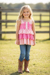 Checker & bull skull printed tunic. TPG60472 AMY