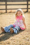Cowgirl boot, cactus & checker printed tunic. TPG60473 SOL