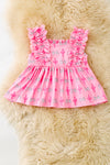 Pink cactus & coquette bow printed girls tunic. TPG60474 jean