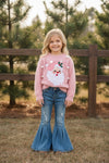 Pink  Pom pom & Santa applique pullover soft sweater. TPG60530 AMY