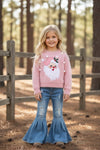 Pink  Pom pom & Santa applique pullover soft sweater. TPG60530 AMY