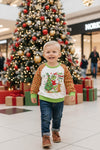 Christmas character boys top with checkered sleeves . TPG60685 SOL