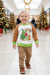 Christmas character boys top with checkered sleeves . TPG60685 SOL