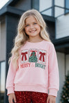 Merry & Bright Pink long sleeve top. TPG60761 AMY