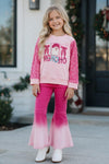 Ho Ho Ho" Pink Christmas sweater with sequins sleeves. TPG60766 SOL