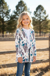 (GIRLS) Dreamcatcher & cow skull printed cardigan. TPG65153108 AMY
