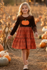 Brown faux velvety ruffle dress. DRG63088 MON