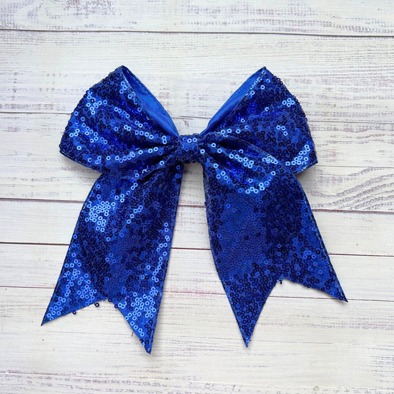 Sequins cheer hair bows w/alligator clip. (6pcs/$10.50) CHEERBOW-2023-B