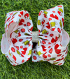 Red bow & Christmas character double layer hair bows. 4PCS/$10.00 BW-DSG-C7
