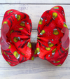 6.5inch Red Christmas character printed double layer hair bows. 4pcs/$10.00 BW-DSG-C8