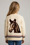 Ivory western knit cardigan. TPG60606 MON
