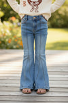 Bootcut denim pants w/ adjustable waistband. PNG60324 SOL