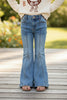 Bootcut denim pants w/ adjustable waistband. PNG60324 SOL