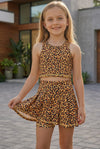 Hi-Performance Leopard printed tank top and skort. GSD022405-B