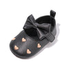 Black w/gold heart infant shoes with Velcro. HMZ1615B