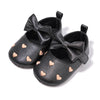 Black w/gold heart infant shoes with Velcro. HMZ1615B