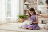 Lilac relax tunic dress with fur trim. DRG50109 SOL