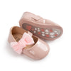 Lt.Pink side bow dressy infant shoes. HM2617