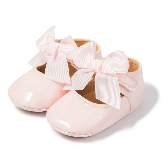 Lt.Pink with front bow infant shoes. HMZ1615P