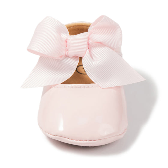 Lt.Pink with front bow infant shoes. HMZ1615P