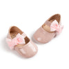 Lt.Pink side bow dressy infant shoes. HM2617