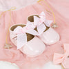 Lt.Pink with front bow infant shoes. HMZ1615P