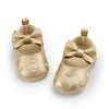 Metallic Gold infant shoes with velcro. HMZ161G