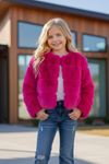 Fuchsia faux fur cozy jacket. TPG40415AMY