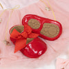 Red infant shoes with red front bow & velcro for easy off on. HMZ1615R