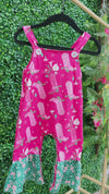 Cowboy boot printed on Fuchsia printed baby romper. SR030702-SOL