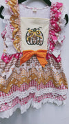 Pumpkin applique girls dress. GSD062101-AMY