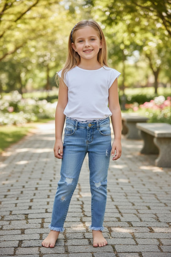 Distressed hem skinny jeans. png25113043-AMY