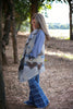 (Women) Blue & Gray aztec printed cardigan with pockets. TPW65153026 JEANN