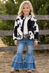 Black & White cow printed girls jacket. TPG60776 SOL