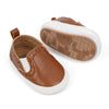 Brown Pleather slide of baby shoes with elastic. CG5112B