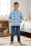 Soft fleece western printed zip up jacket. (unisex) TPG51036 SOL