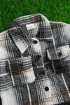 🔶BLACK & WHITE PLAID WITH MUSTARD LINE PRINTED BUTTON UP SHIRT. TPG651522240-A-A
