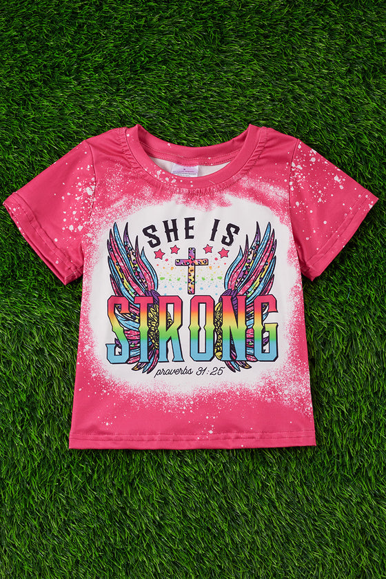WOMEN SHE IS STRONG GRAPHIC TEE SHIRT. TPW25153002-JEANNE