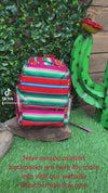 FUSCHIA/TURQUOISE SERAPE PRINTED MEDIUM SIZE BACKPACK. BP-2023-B