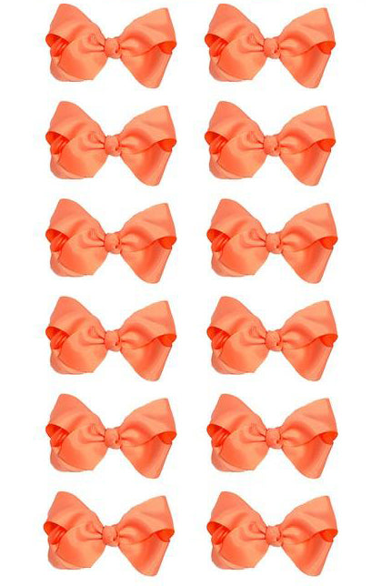 CORAL ROSE BOWS 5.5IN WIDE 12PCS/$6.50 BW-210-5
