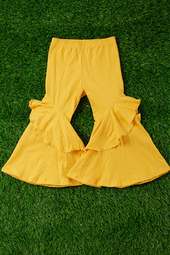YELLOW RUFFLE / FLARE BELL BOTTOMS. PNG513002-AMY