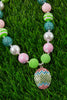 MULTI-COLOR BUBBLE GUM BEAD NECKLACE W/ EGG PENDANT. 3PCS/$12.00 ACG201323012