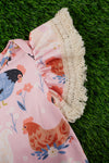 HEN PRINTED BABY ROMPER W/TASSEL DETAIL. RPG25113003-SOL