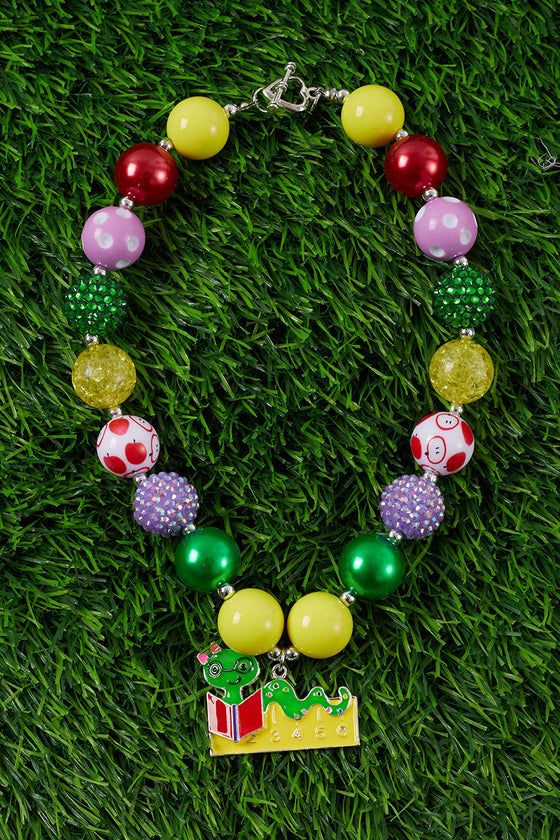 BACK TO SCHOOL BUBBLE GUM BEAD NECKLACE. (3PCS/$15.00) ACG35153006