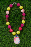 BACK TO SCHOOL BACKPACK BUBBLE GUM BEAD NECKLACE. (3PCS/$15.00) ACG35153008